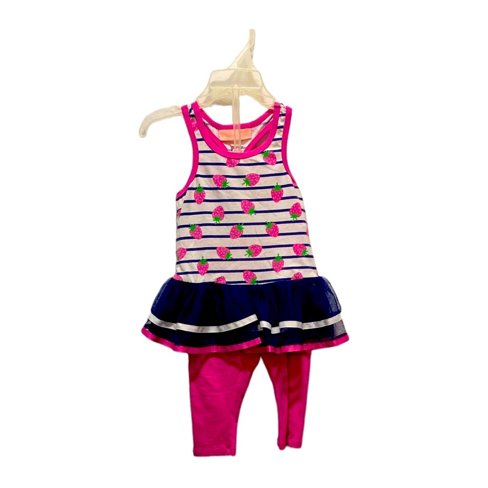 2t Pink Strawberries 2 piece outfit